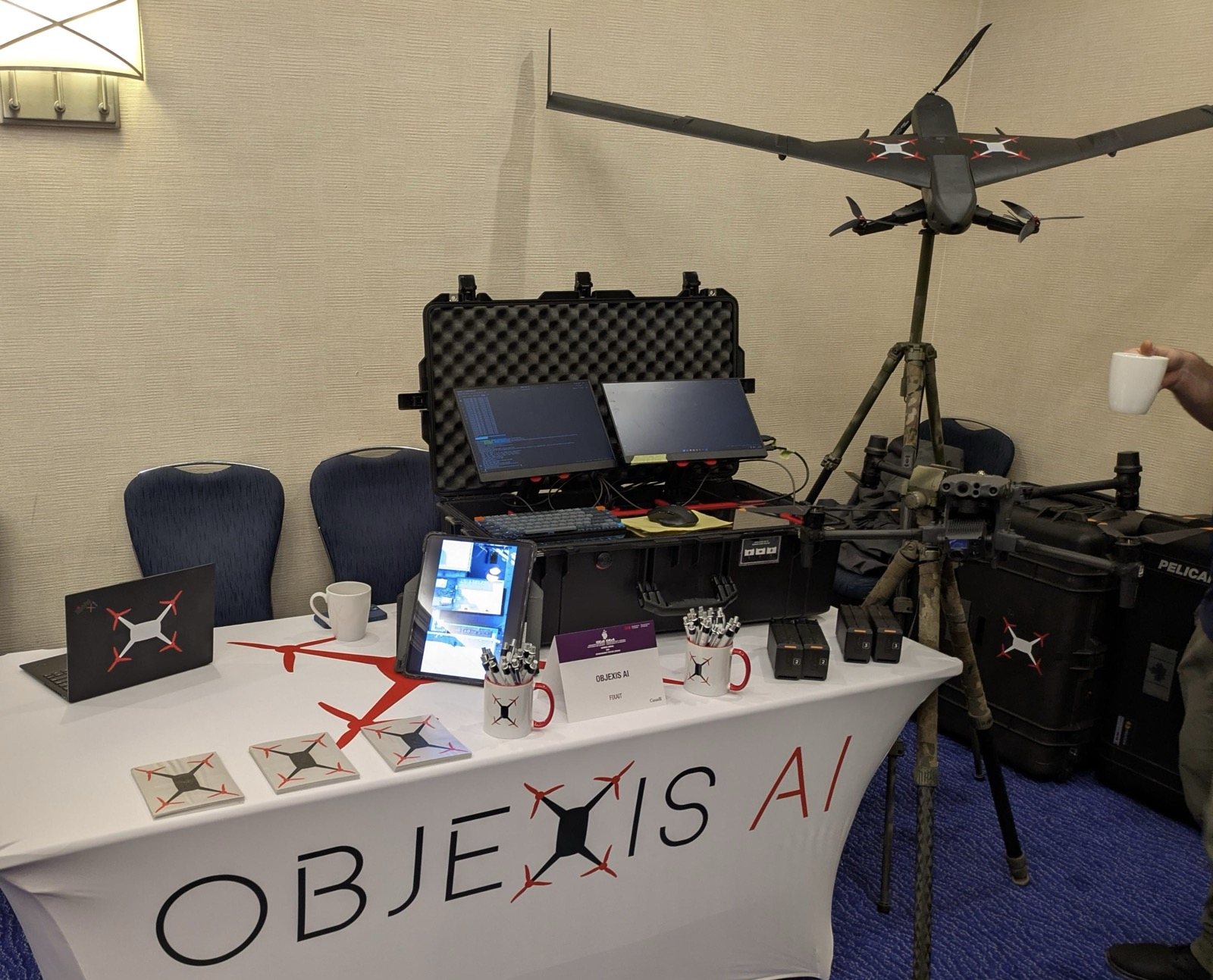 OBJEXIS AI exhibition table on demonstration day at the CUAS 2025 Sandbox