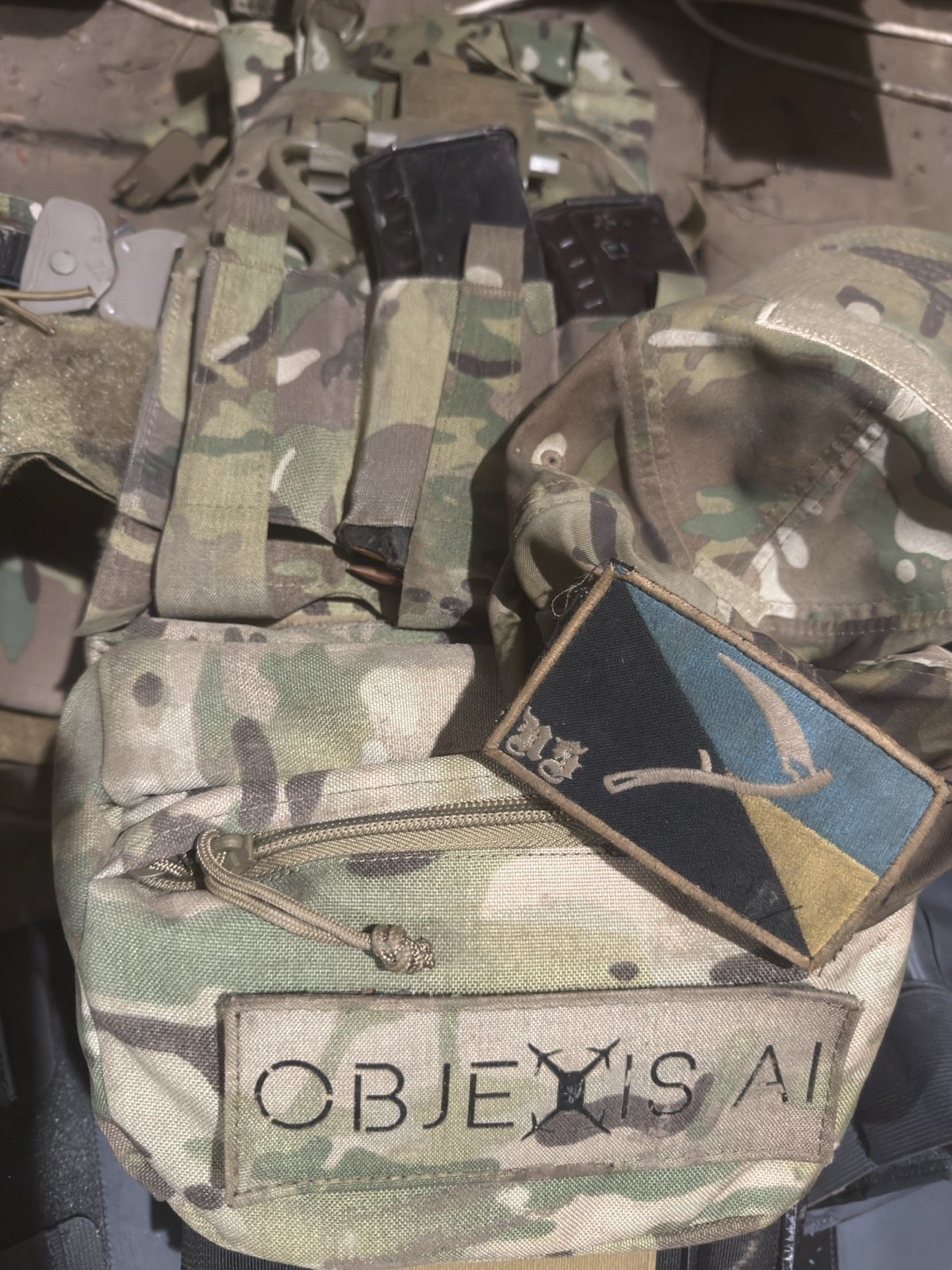 OBJEXIS AI patch on kit carried in Ukraine